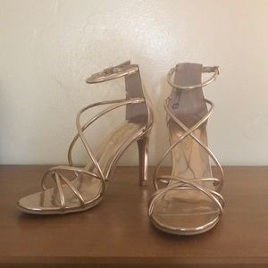 Brash Metallic Strap Heels